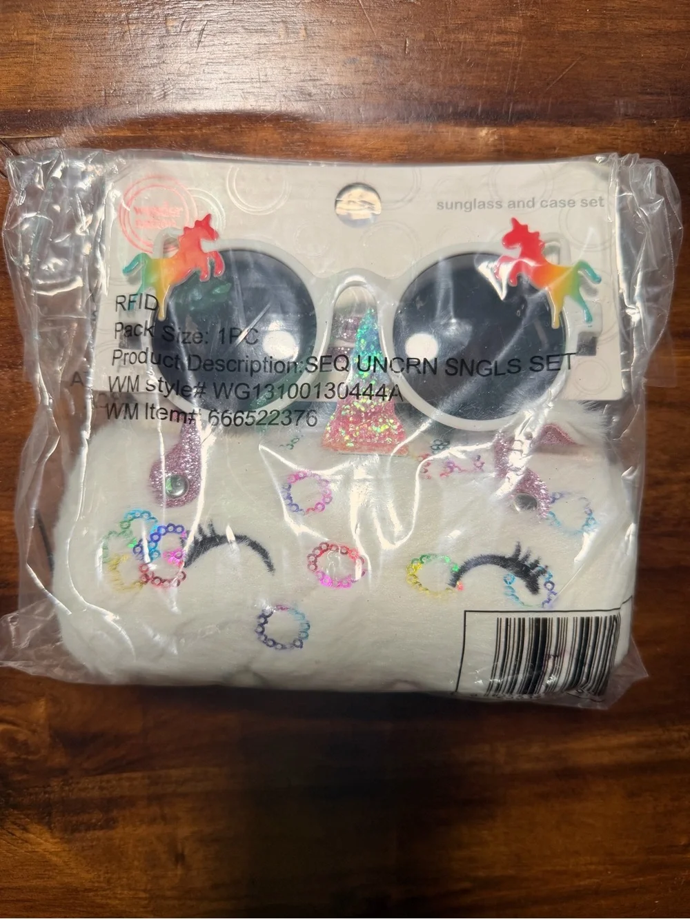 Unicorn Sunglass and Case Set — White with Rainbow Accents